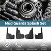 Black plastic mud flaps splash guards set for Toyota 4Runner 2012-2022 vehicle protection backside view