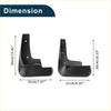 Black plastic mud flaps splash guards set for Toyota Alphard 2010-2021 with one 30cm and one 26cm tall flap