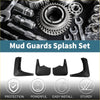 Black plastic mud flaps splash guards set for toyota hiace 1992-2003 shown from the back side