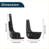 Black plastic mud flaps splash guards with molded contours and mounting holes for toyota ractis 2012-2018