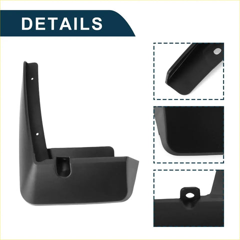 Black plastic mud flap with sleek angular design and mounting holes for easy installation on 2022-2024 toyota sienna