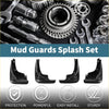 Black plastic mud flaps splash guards set for toyota carina e corona 1992-1997 shown from the back side