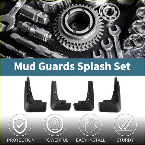 Black plastic mud flap splash guards set designed for Toyota Crown Kluger 2021 to 2023 vehicles