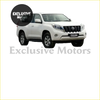 White toyota land cruiser prado suv shown from the back with mudflap for lc90 lc120 lc150 models