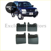Set of four black plastic mudflaps for toyota land cruiser prado models lc90 lc120 lc150 shown from front side