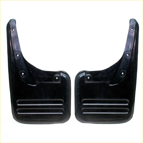 Black plastic mud flaps with matte finish and three ridges for toyota hilux kun26 hiluxmk6 sr5 2wd 2005 to 2015