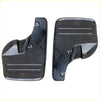 Black plastic mudflaps with molded ridges and mounting holes for toyota hilux kun26 mk6 sr5 2012-2015 back side view