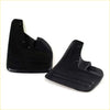 Black plastic mudguard mudflaps with molded ridges and mounting holes for Toyota Hilux 2004-2009 back side view