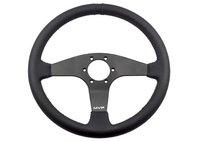MVP Steering Wheel 350mm Steering Wheel Flat Leather
