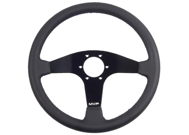 MVP Steering Wheel 350mm Steering Wheel Flat Leather