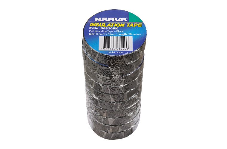 Narva PVC Insulation Tape Black 19mm (10Pk) 56820BK/10