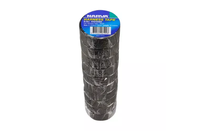 Narva PVC Harness Tape Black 19mm (10 Rolls) 56838BK