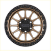 Bronze and satin black two-tone alloy wheel by nestu wheels with rugged multi-spoke design for off-road use
