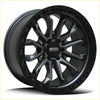 Negro no9 17x8.5 alloy wheel with rugged multi-spoke design in gunmetal and satin black lip colors