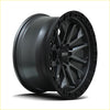 Negou no9 17x8.5 gunmetal alloy wheel with satin black lip and black matte neo wheels multi-spoke design center