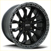 Neguno9 17x8.5 alloy rim in satin black face with gunmetal lip featuring rugged two-tone multi-spoke design