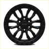 Black matte finish nrg negu no9 17x8.5 satin black alloy wheel with bold multi spoke design and aggressive tread pattern