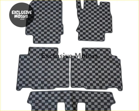 Black and gray checkered car floor mats for nissan cube z11 made of durable material designed for easy cleaning and style