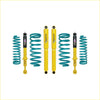 Yellow and teal coilover suspension kit with black dobinsons twin shock absorbers for nissan pathfinder r51 diesel 25l tdi
