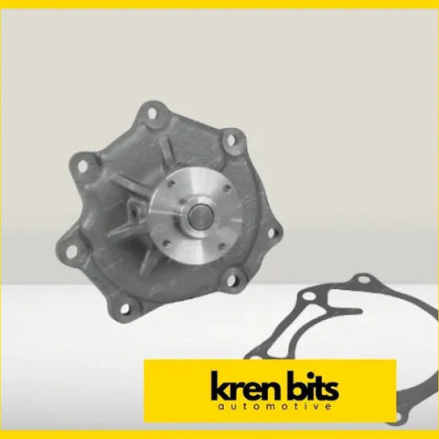 Gray metallic nissan safari gu y61 water pump with six mounting holes and gasket for engine cooling system