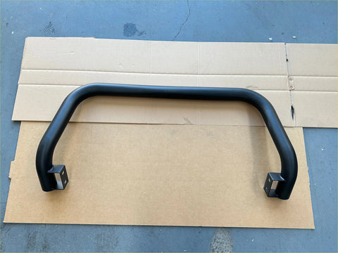 Black matte nudge bar with curved design and mounting brackets for ford ranger 2022 front sensor compatible