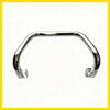 Chrome finished nudge bar front handlebar guard with squared end caps compatible with isuzu d-max 2012-2020