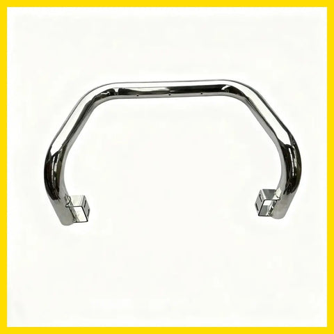 Chrome finished nudge bar handlebar guard with sleek curved design and square brackets for isuzu d-max 2012-2020 front sensors