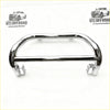 Chrome finished steel nudge bar with sleek curved design and sturdy brackets compatible with triton 2019-2023 front sensors