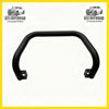 Black tubular nudge bar with curved design and mounting brackets compatible with front sensors for mitsubishi pajero 2015-2018