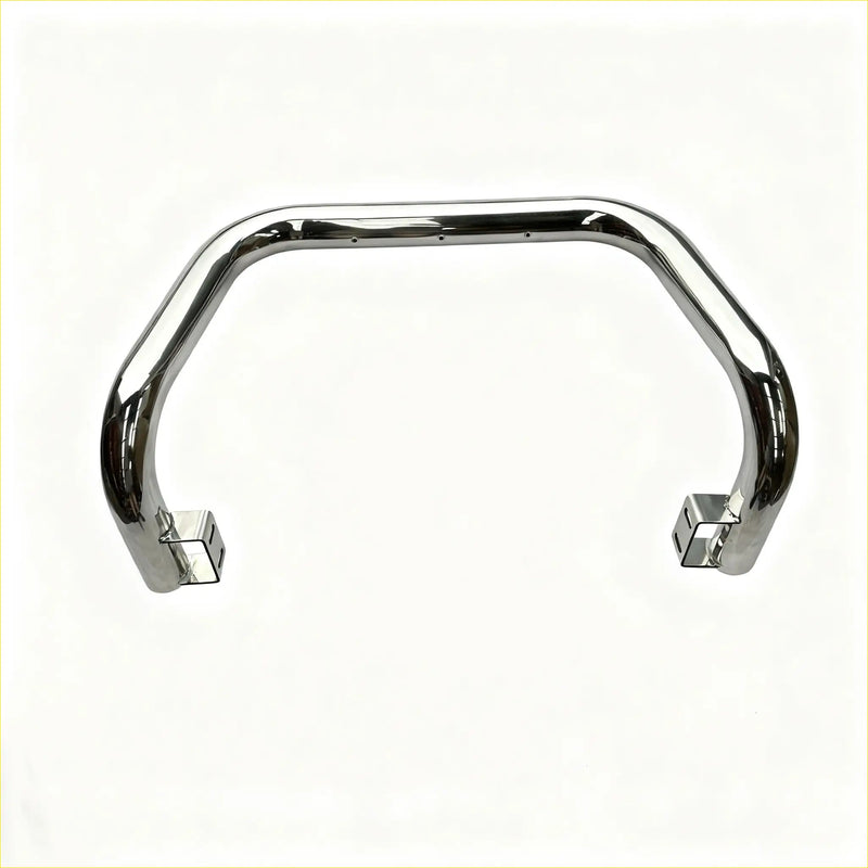 Chrome finished u-shaped motorcycle handlebar guard with squared end caps nudge bar for mitsubishi pajero 2015-2018