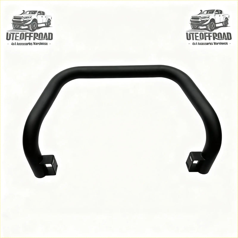 Black matte steel nudge bar with curved design and mounting brackets for mazda bt-50 2021-2023 gsx ute offroad