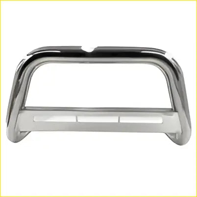 Chrome-finished steel nudge bar front bumper guard with sleek curved design and horizontal bars for mitsubishi triton mq 2015-2020