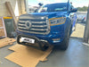 Blue metallic gwm cannon 2019+ pickup truck with matte black nudge bar and chrome grille black bumper guard