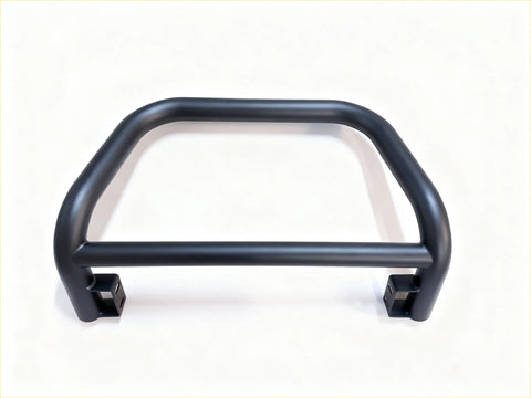 Black matte metal nudge bar with curved bars and mounting brackets for isuzu d-max 2012-2020 front bumper guard