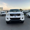 White toyota hilux pickup with black nudge bar lower style bumper and chrome grille for 2012-2015 vigo model
