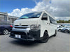 White toyota hiace van with black front bumper and wheels featuring a matte black nudge bar for wide body 2005-2019 models