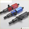 Three epman one-way fuel flow meters in red blue and black with metallic parts for oay valve racing eco valve use