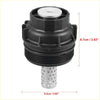 Black plastic and stainless steel oil filter housing cap for toyota sequoia with threaded base and silver top cap