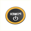 Black and yellow circular power button coaster with white power text for toyota crown royal aws21 2012-2018 start button cover