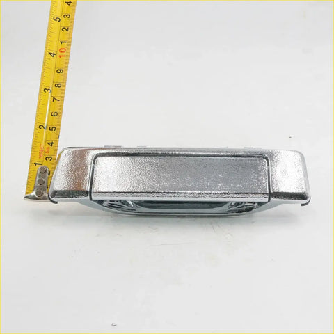 Silver textured metal outside door handle set with rectangular design and mounting hardware for ford courier ranger mazda b series bravo