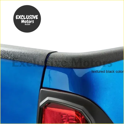 Textured black rubber rear bumper cover shown from back for over rail load bed liner on ford ranger t6 t7 nissan navara vw