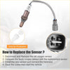 Silver-colored metallic oxygen sensor with threaded base and braided wire for toyota highlander 2009-2015