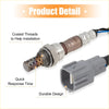 Silver-coated oxygen sensor with perforated tip and gray plastic connector for toyota t100 1994-1998 back side view
