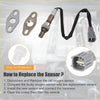 Oxygen sensor for toyota t100 1994-1998 with silver and black metal body coiled wire and gray connector visible