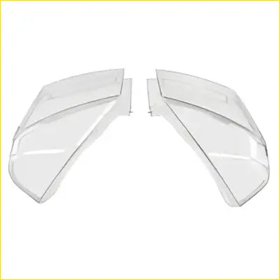 Pair clear plastic headlight lens covers for Nissan Navara D40 ute 2005-2014 front side shown