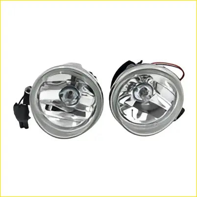 Pair of chrome fog light spot lamps with clear lenses and black wiring for holden commodore vz 2004-2006