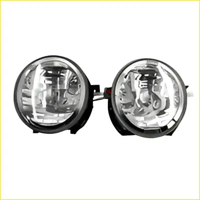 Black circular fog lights with clear glass lenses and metallic housing for ford falcon ba bf territory sx sy series 1