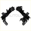 Black plastic automotive front bumper cover trim pieces with molded contours and mounting holes for jeep grand cherokee