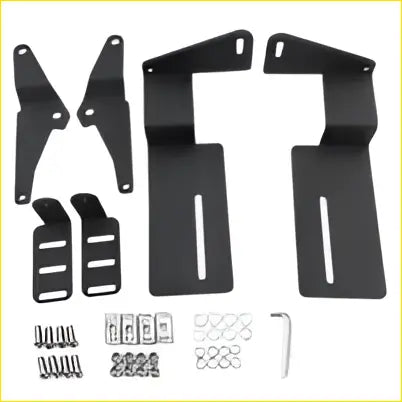 Black metal roof rack mounting brackets with hardware for rhino rack platform v2 0 led light bar pair