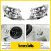 Pair lh and rh clear plastic headlight lamps with chrome lens and black mounts for toyota hilux ute 2008 2012